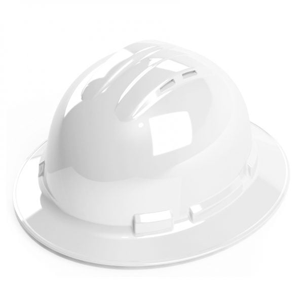 Pinlock, 4-Point, Vented, Duo Safety™, Hard Hat, Full Brim, White: #H34R1V