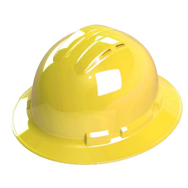 Pinlock, 4-Point, Vented, Duo Safety™, Hard Hat, Full Brim, Yellow: #H34R2V