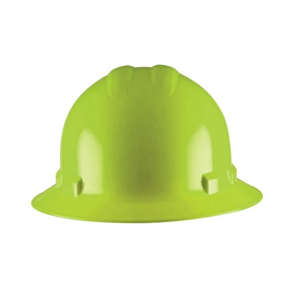 Ratchet, 4-Point, Duo Safety™, Hard Hat, Full Brim, Hi-Vis Green: #H34R6