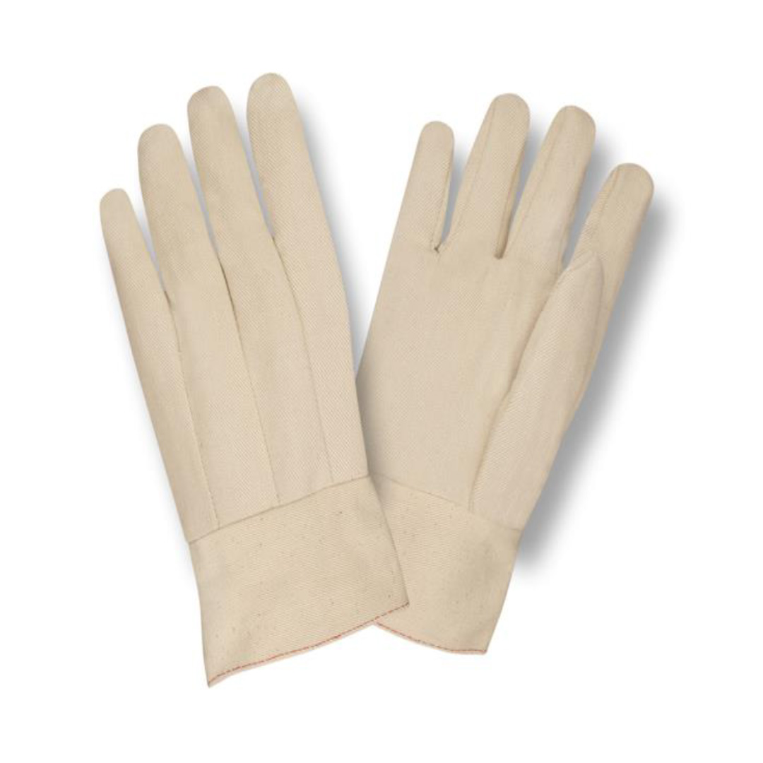 Cotton Gloves, Standard Weight, 8-Ounce, Cotton Canvas Gloves, Clute Construction, Straight Thumb, Band Top #2000b